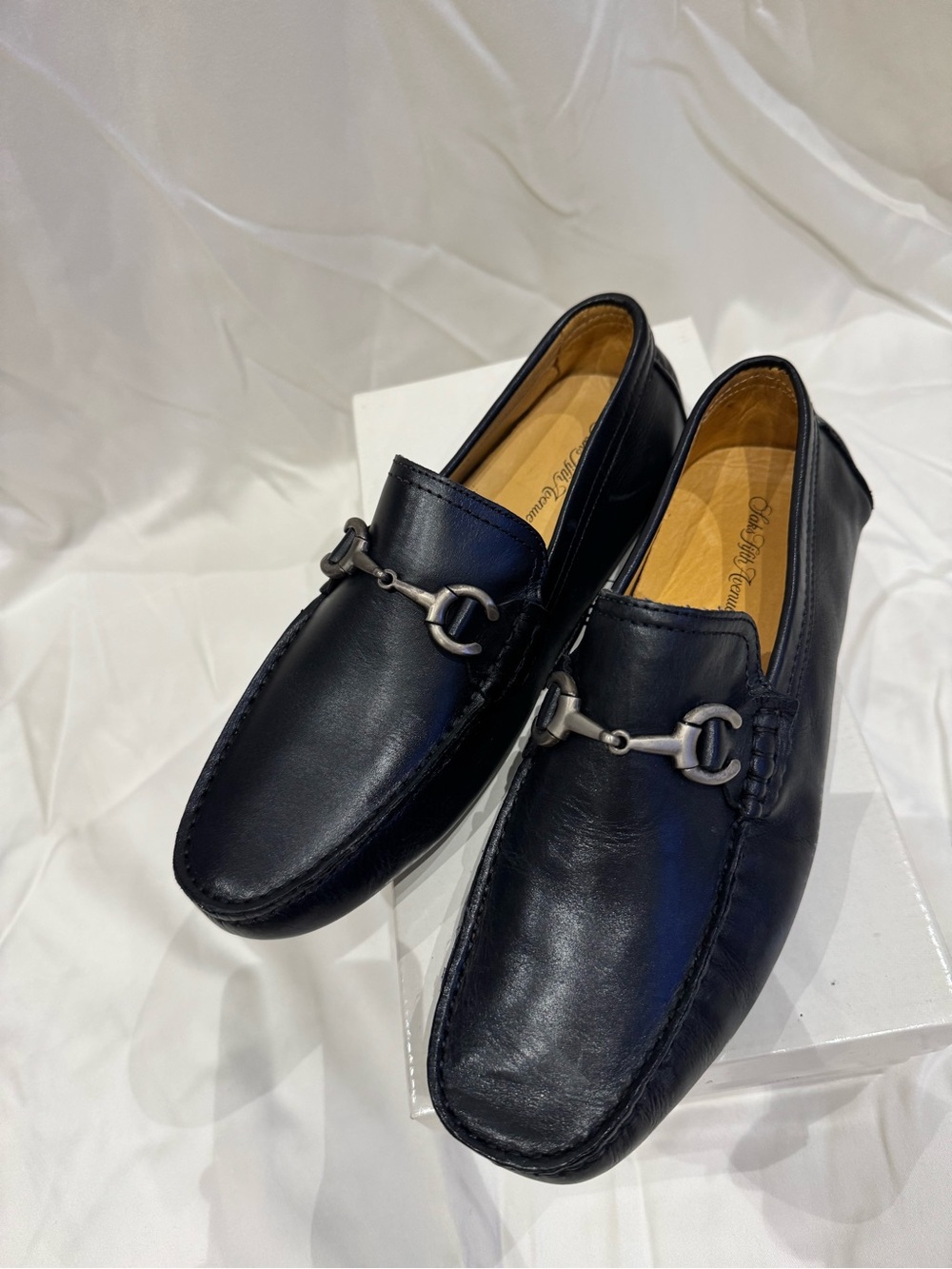 Saks Fifth Avenue Black Label Black Leather Horsebit Loafers